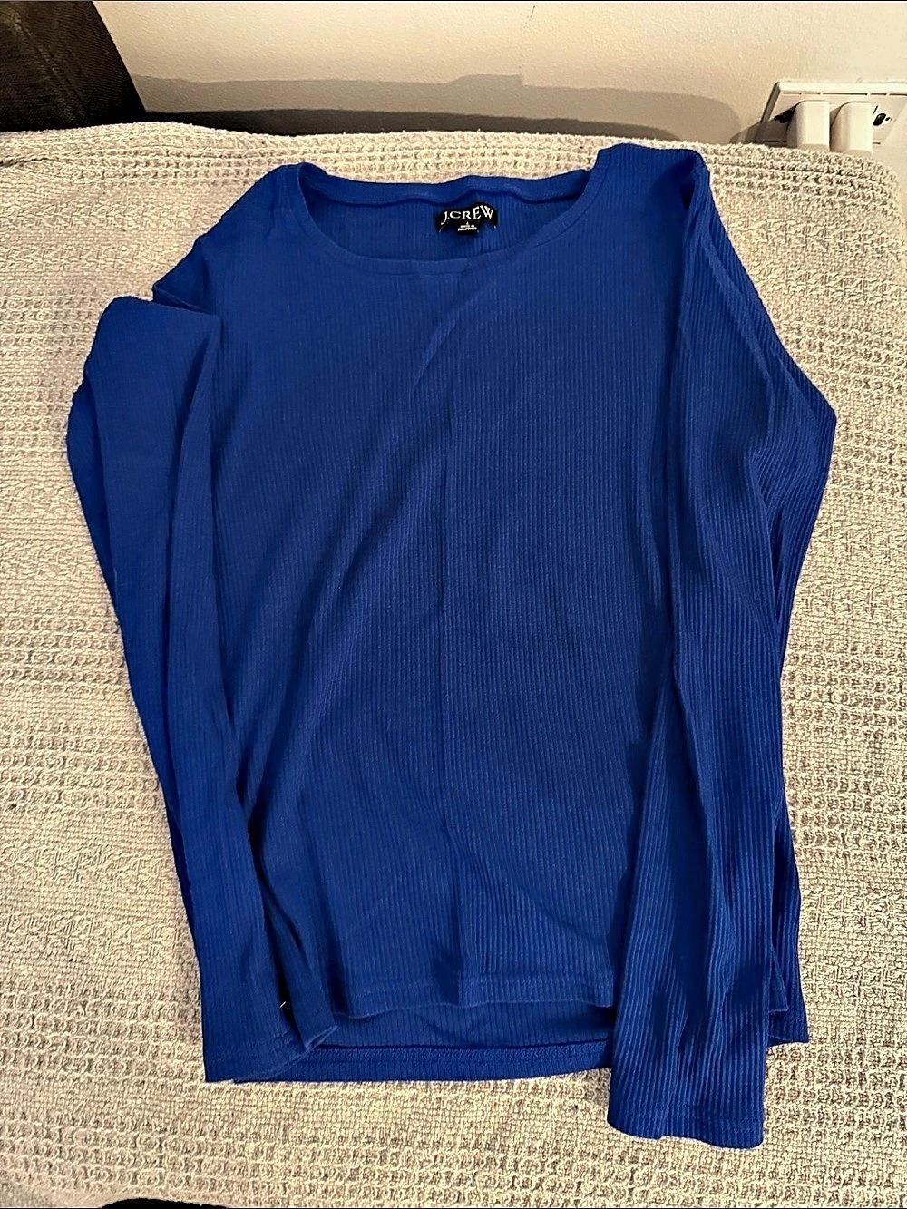 J.Crew Ribbed Long Sleeve Top in Blue Like New